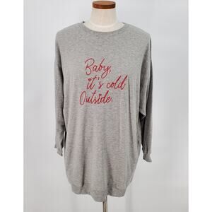 Love by Gap Medium Heather Gray Baby Its Cold Outside Sweatshirt Dress Pre-Owned